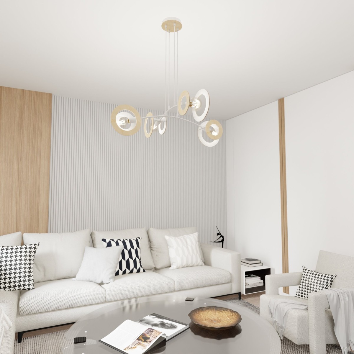 Lampa wisząca SKIVA 4 white EMIBIG