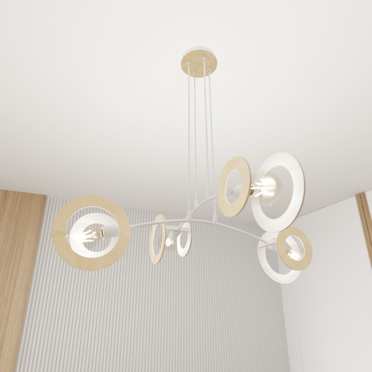 Lampa wisząca SKIVA 4 white EMIBIG