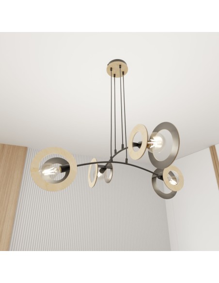 Lampa wisząca SKIVA 4 black EMIBIG