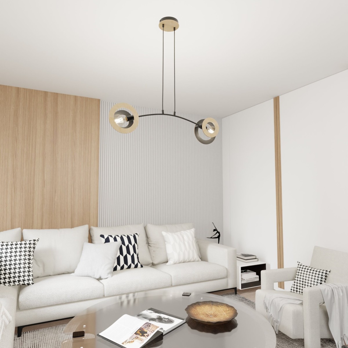 Lampa wisząca SKIVA 2 black EMIBIG