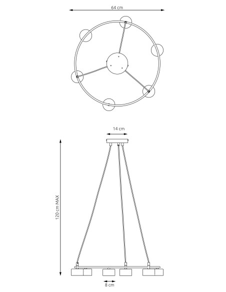 Lampa wisząca STARLIT 6 EMIBIG