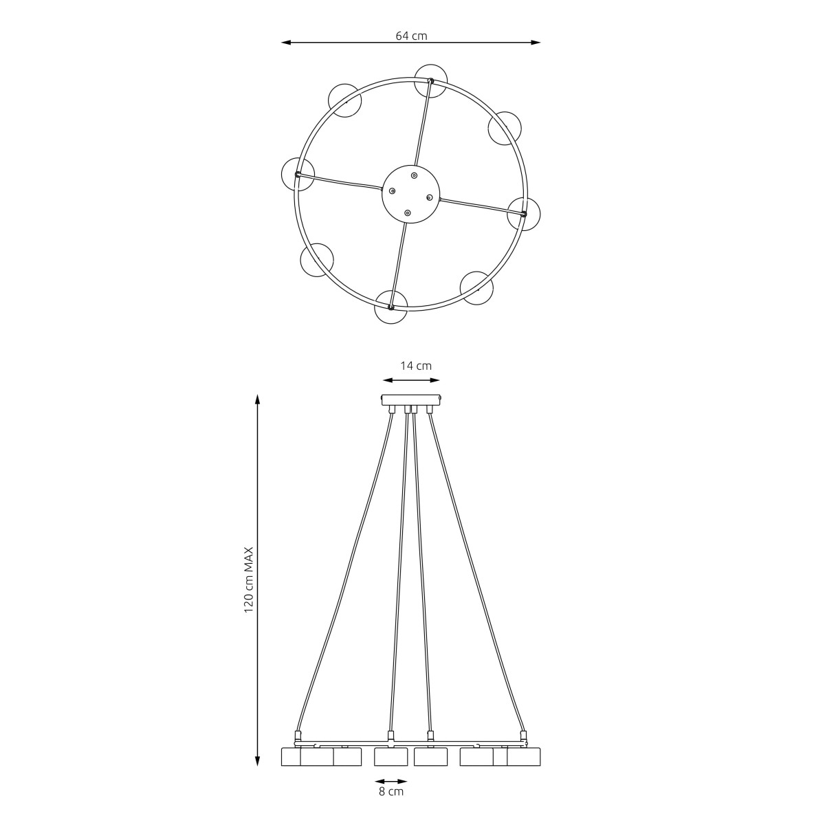 Lampa wisząca STARLIT 8 EMIBIG