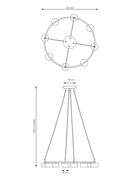 Lampa wisząca STARLIT 8 EMIBIG