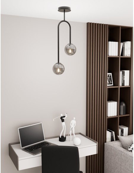 Lampa wisząca ATRIA 2 grafit EMIBIG