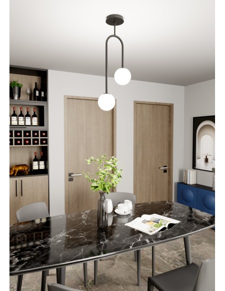 Lampa wisząca ATRIA 2 opal EMIBIG