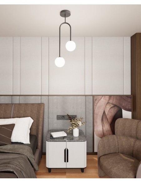 Lampa wisząca ATRIA 2 opal EMIBIG