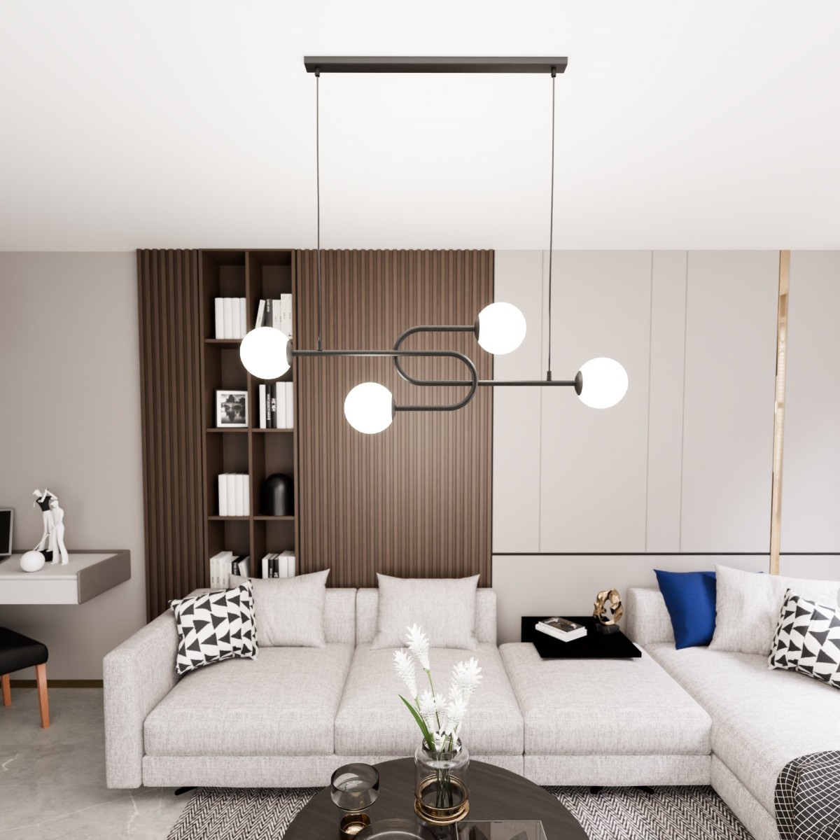 Lampa wisząca ATRIA 4 opal EMIBIG