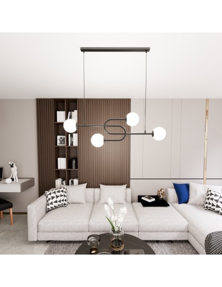 Lampa wisząca ATRIA 4 opal EMIBIG