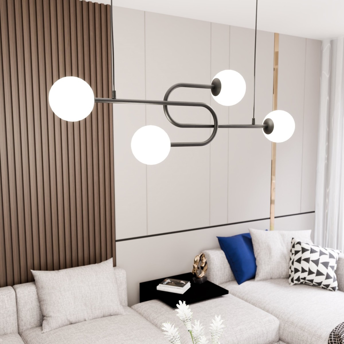 Lampa wisząca ATRIA 4 opal EMIBIG