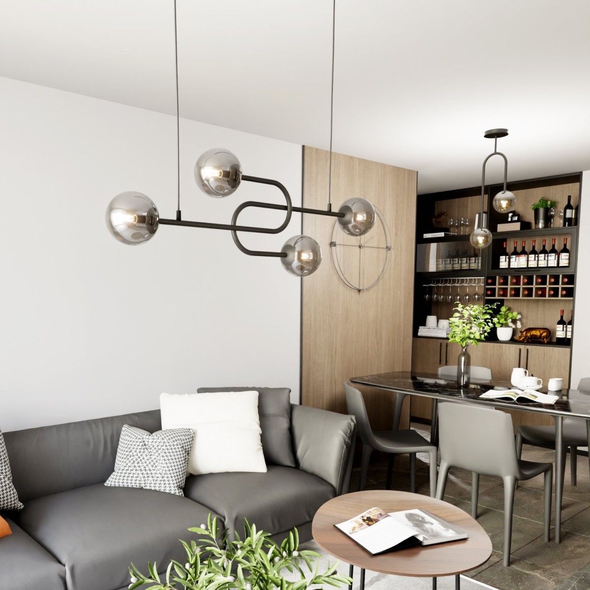 Lampa wisząca ATRIA 4 black EMIBIG