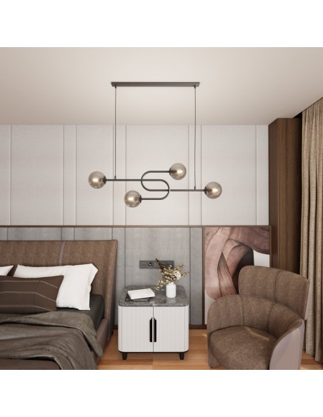 Lampa wisząca ATRIA 4 black EMIBIG