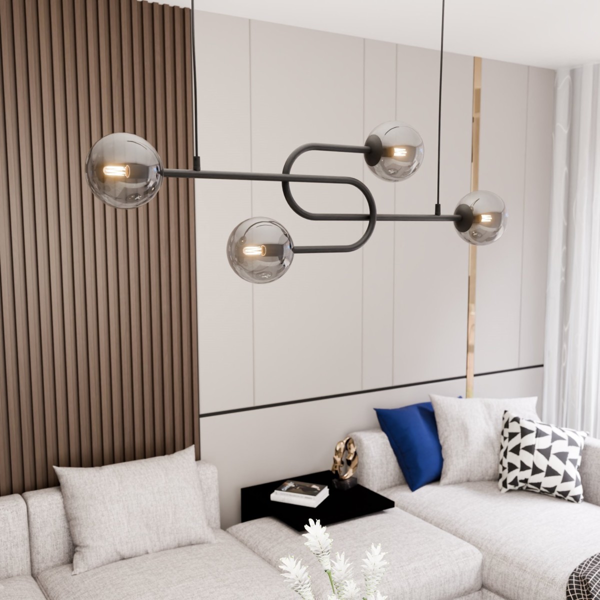 Lampa wisząca ATRIA 4 black EMIBIG