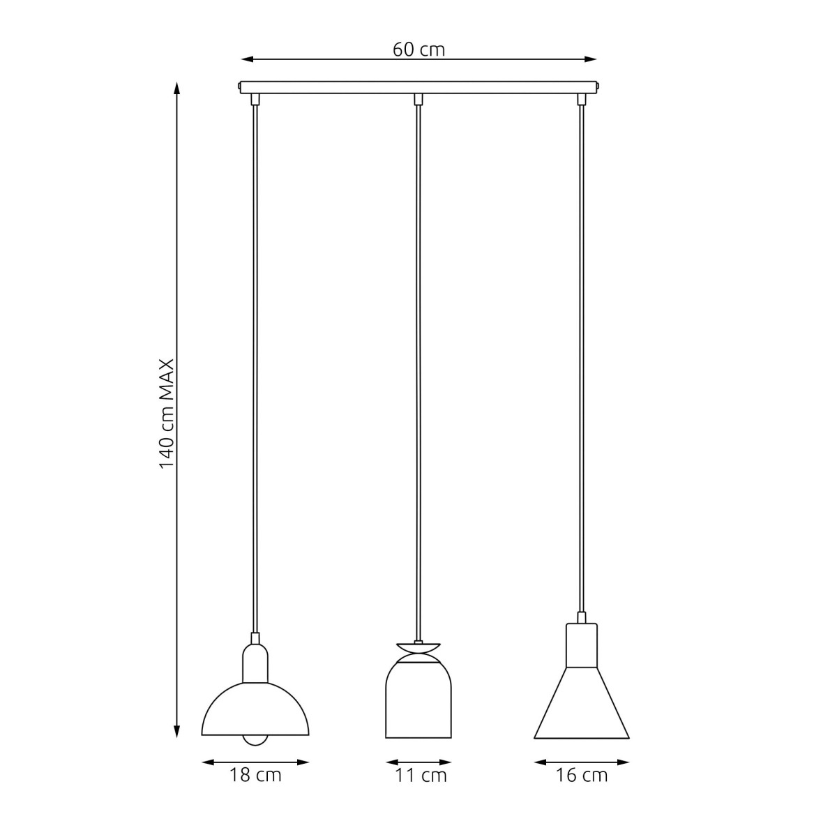 Lampa wisząca FOX 3 EMIBIG