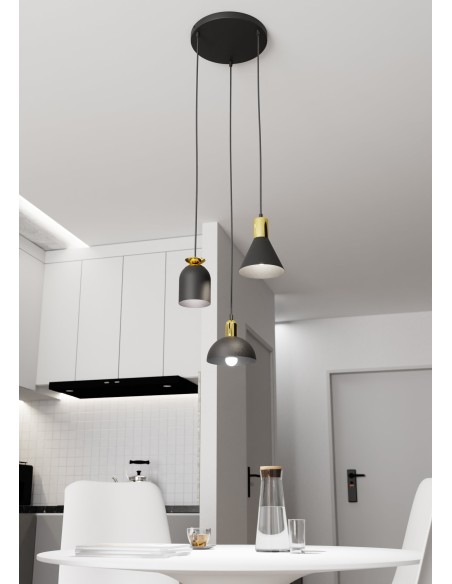 Lampa wisząca FOX 3 PREM black EMIBIG