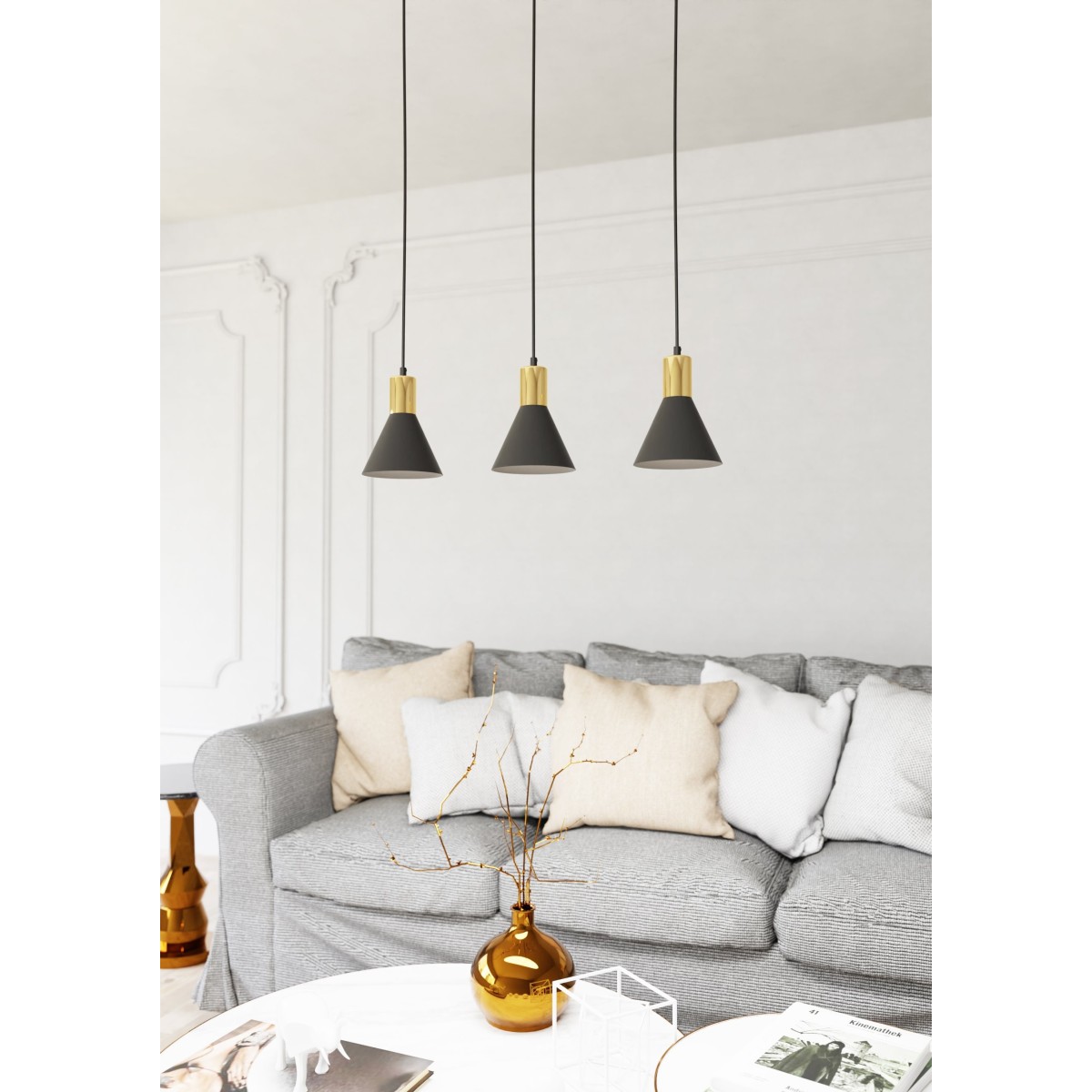 Lampa wisząca ROSA 3 black EMIBIG