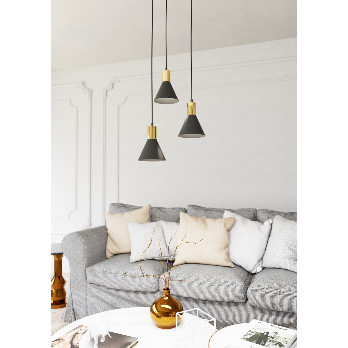 Lampa wisząca ROSA 3 PREM black EMIBIG