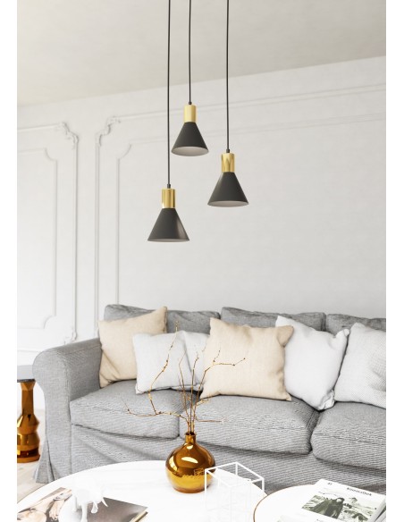 Lampa wisząca ROSA 3 PREM black EMIBIG