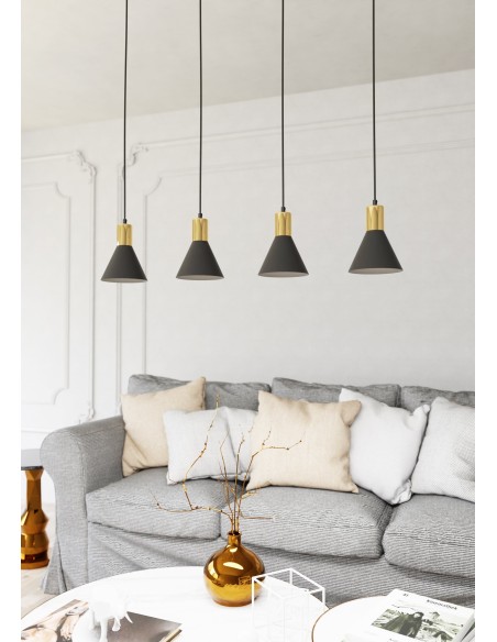 Lampa wisząca ROSA 4 black EMIBIG