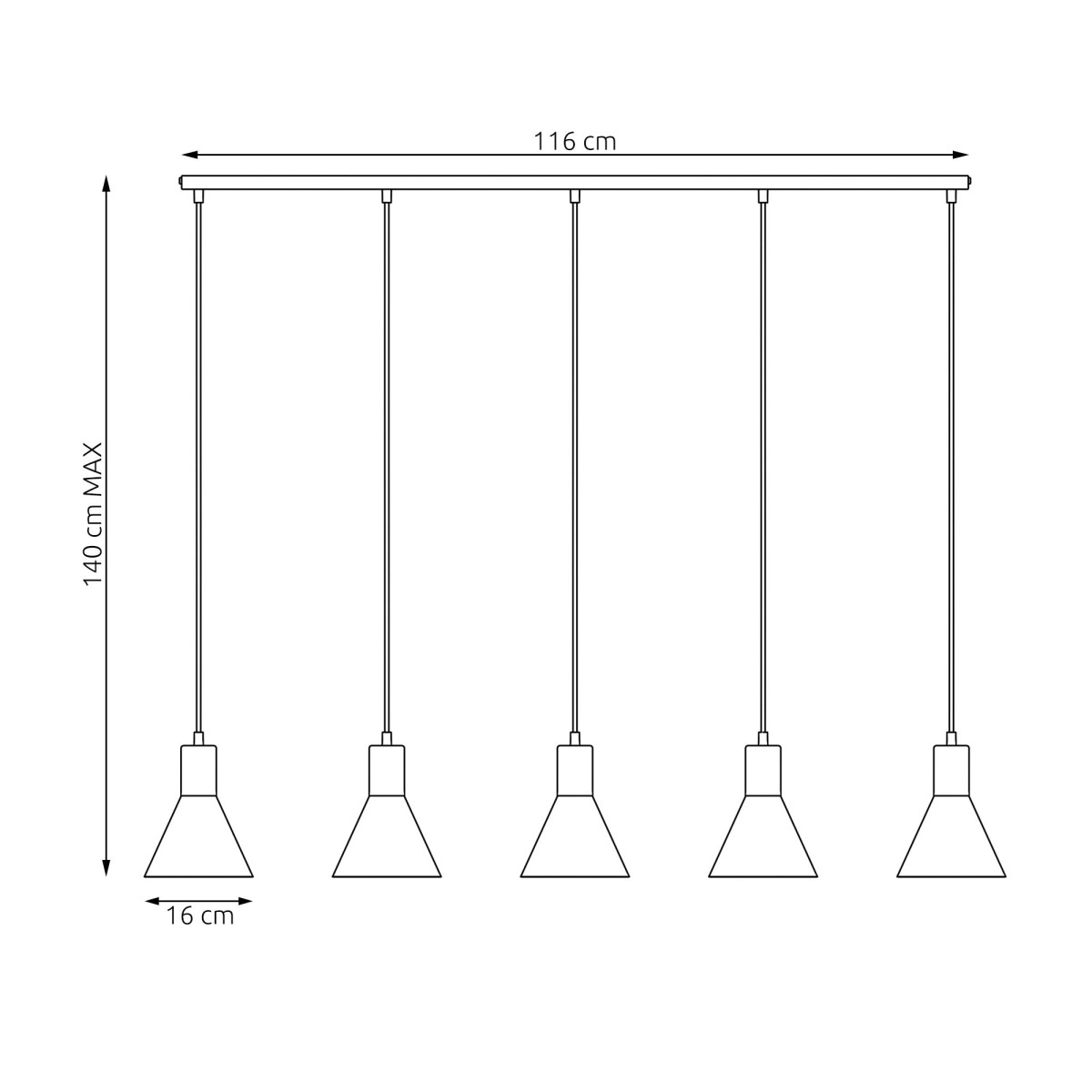 Lampa wisząca ROSA 5 EMIBIG