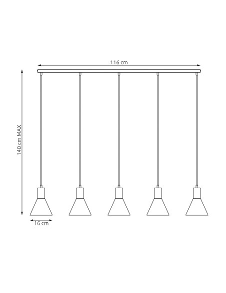 Lampa wisząca ROSA 5 EMIBIG