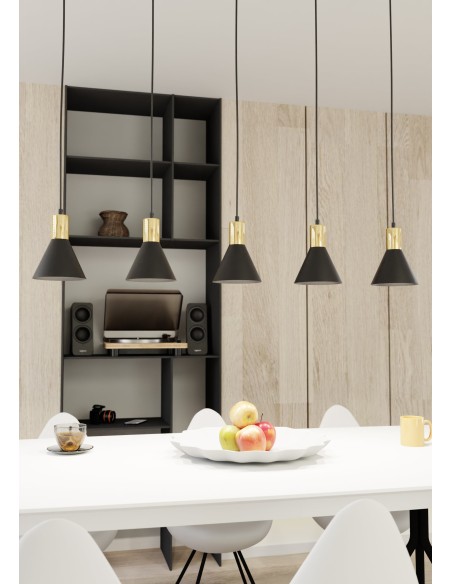 Lampa wisząca ROSA 5 black EMIBIG