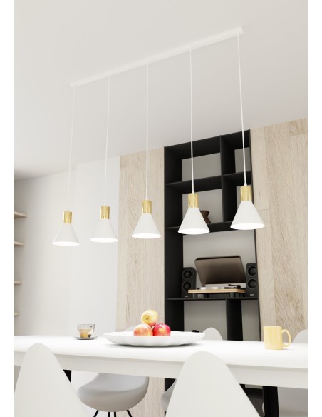 Lampa wisząca ROSA 5 white EMIBIG