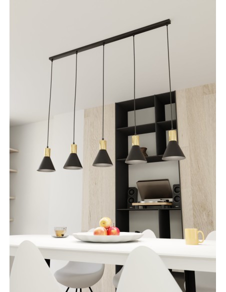 Lampa wisząca ROSA 5 black EMIBIG