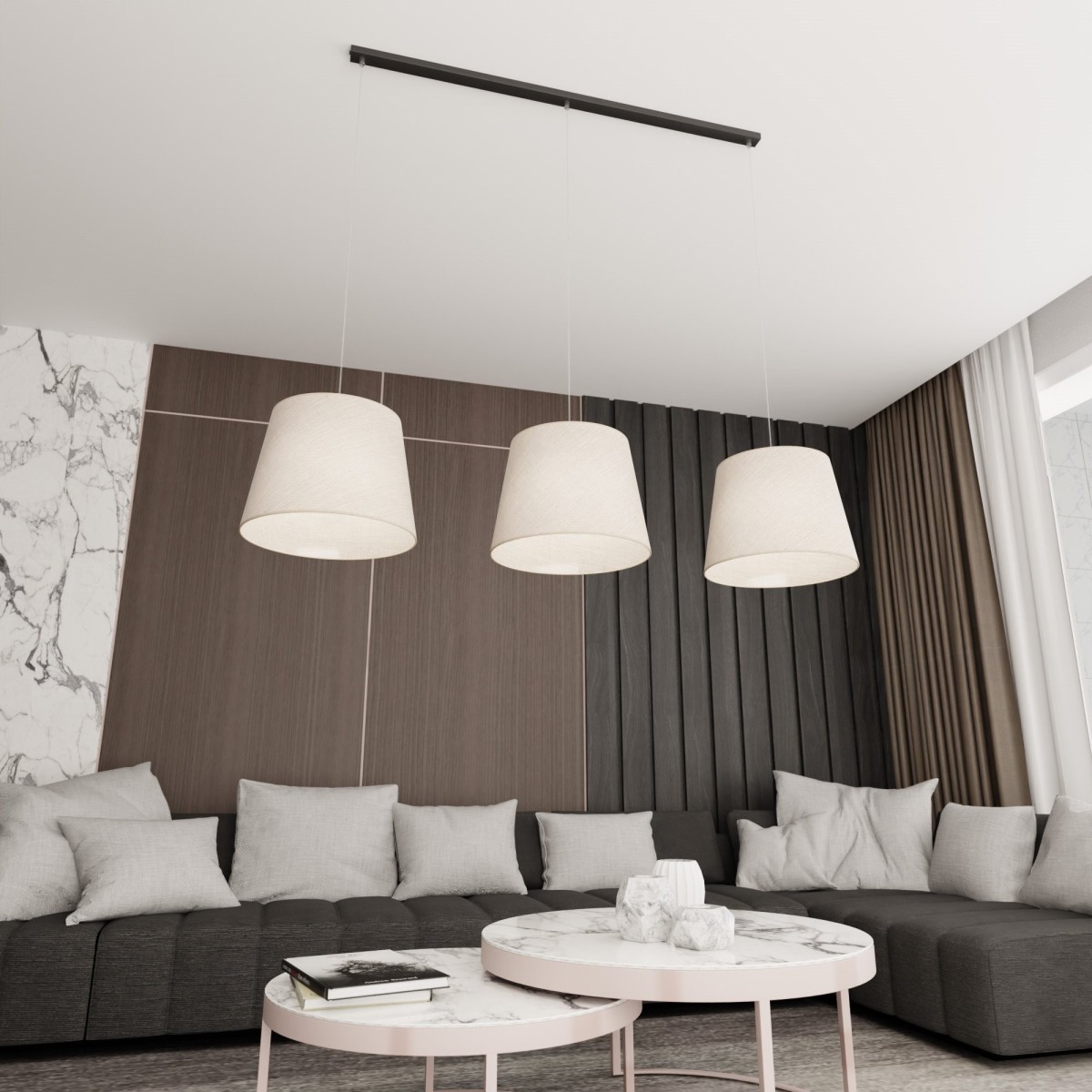 Lampa wisząca EPOCA 3 beige EMIBIG