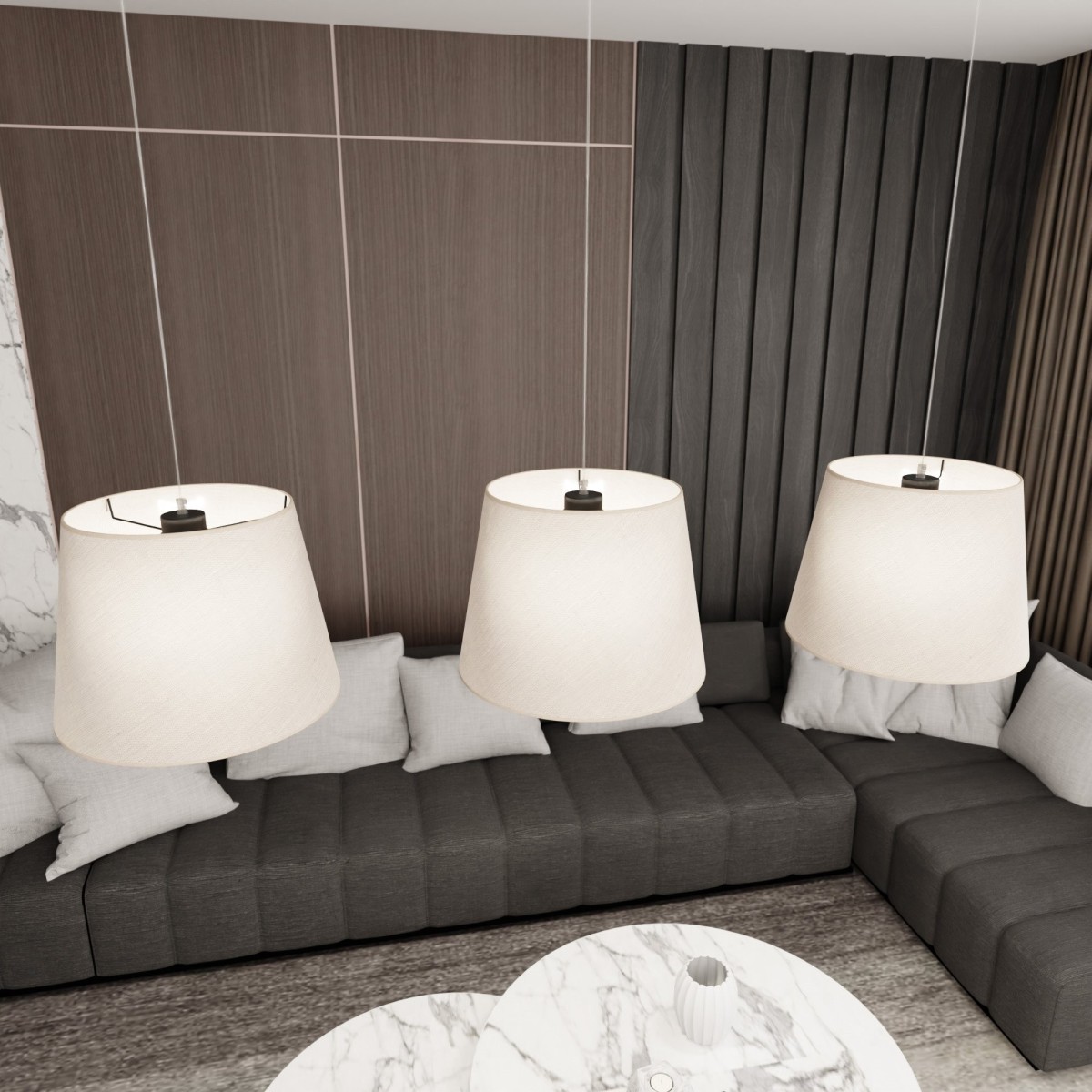 Lampa wisząca EPOCA 3 beige EMIBIG