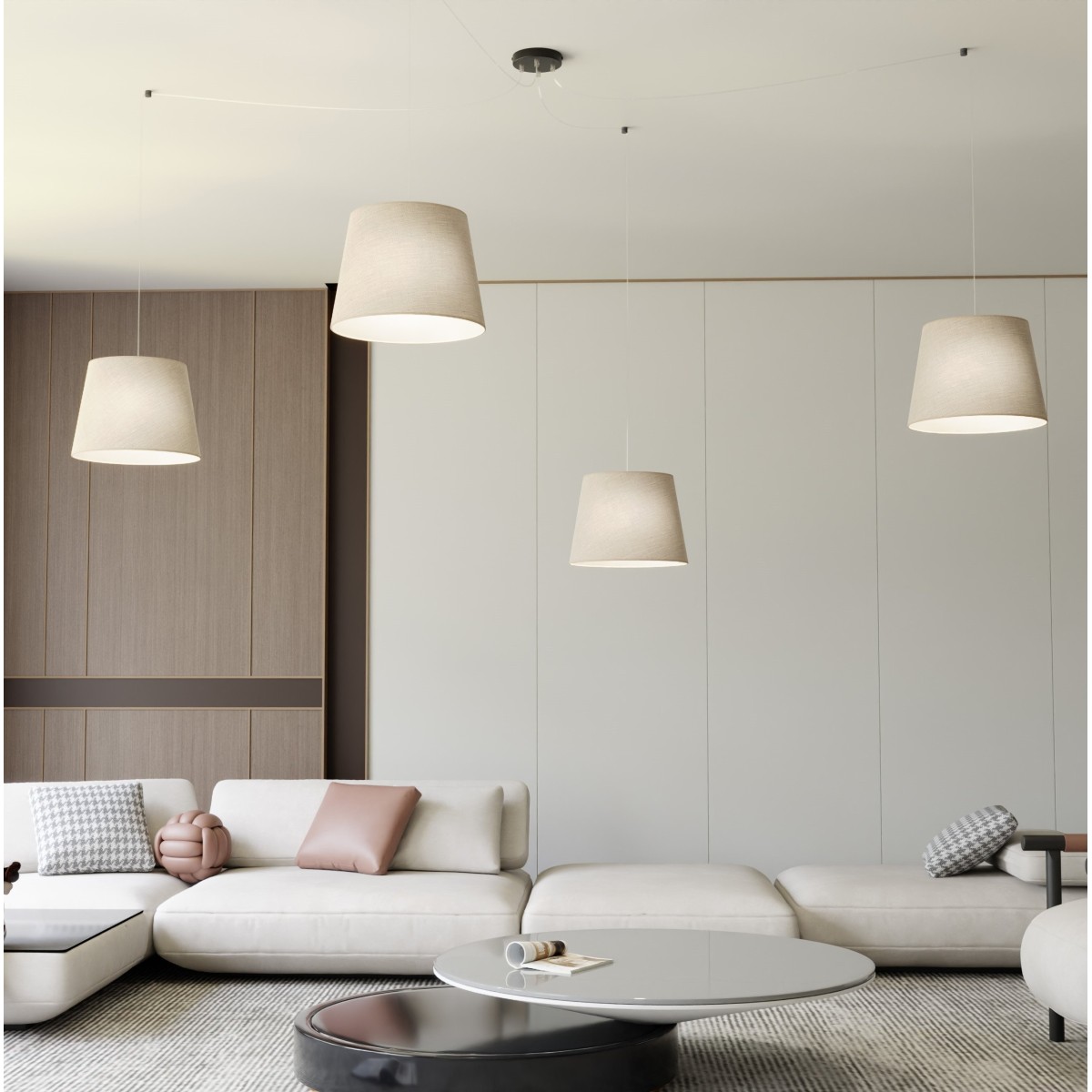 Lampa wisząca ASCOT 4 BEIGE EMIBIG