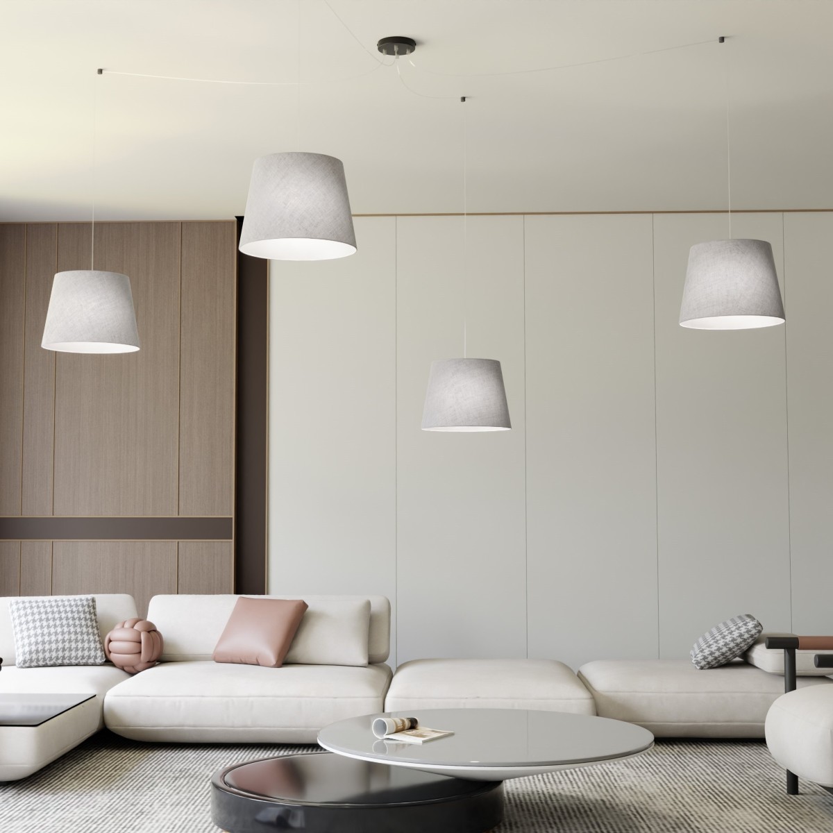 Lampa wisząca ASCOT 4 GREY EMIBIG