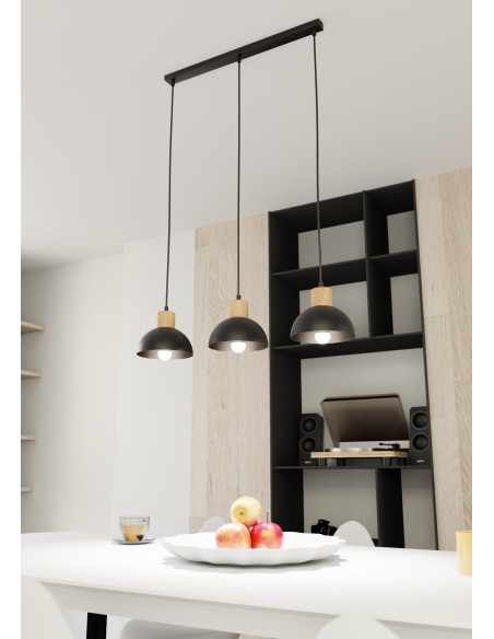 Lampa wisząca SECO 3 BLACK EMIBIG