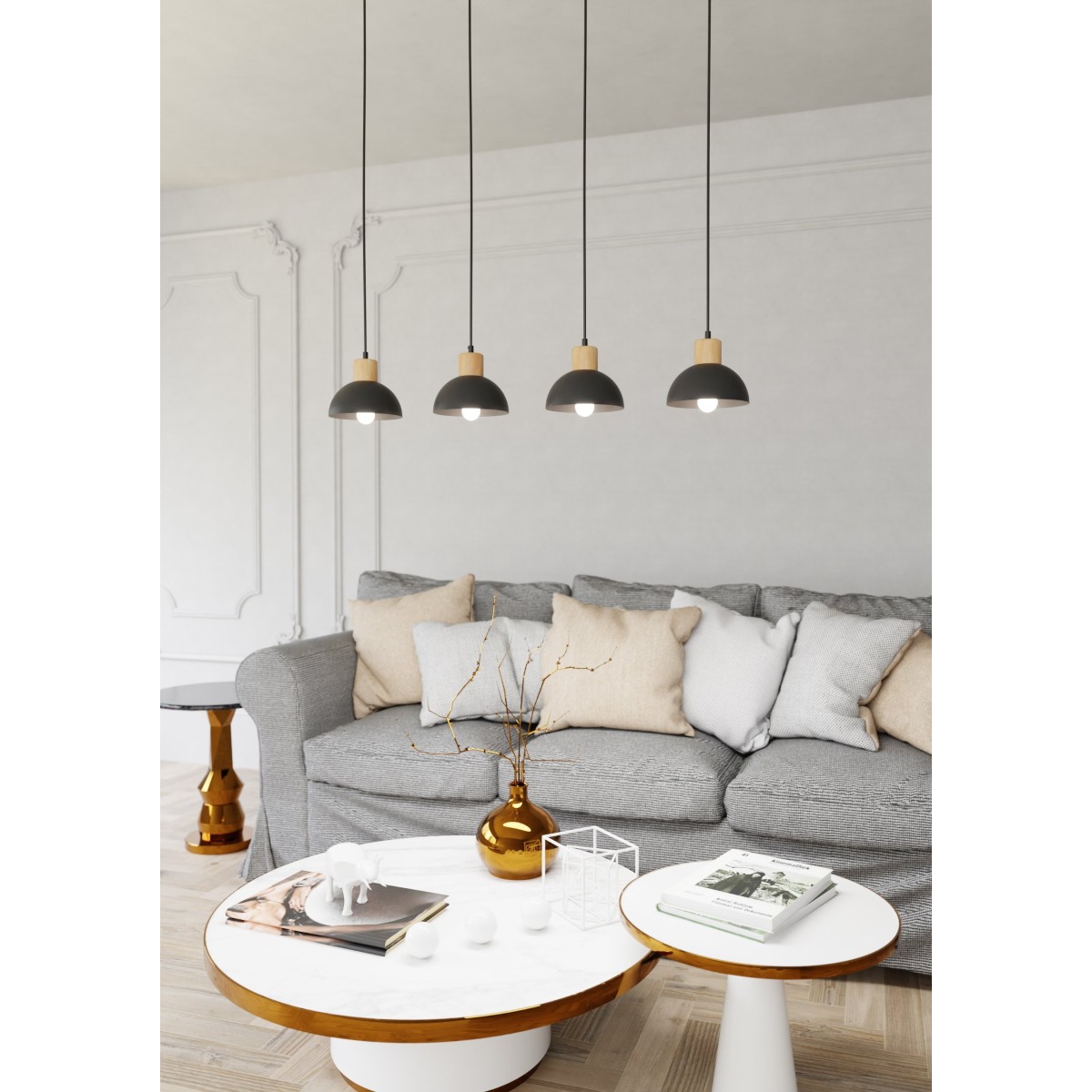 Lampa wisząca SECO 4 BLACK EMIBIG