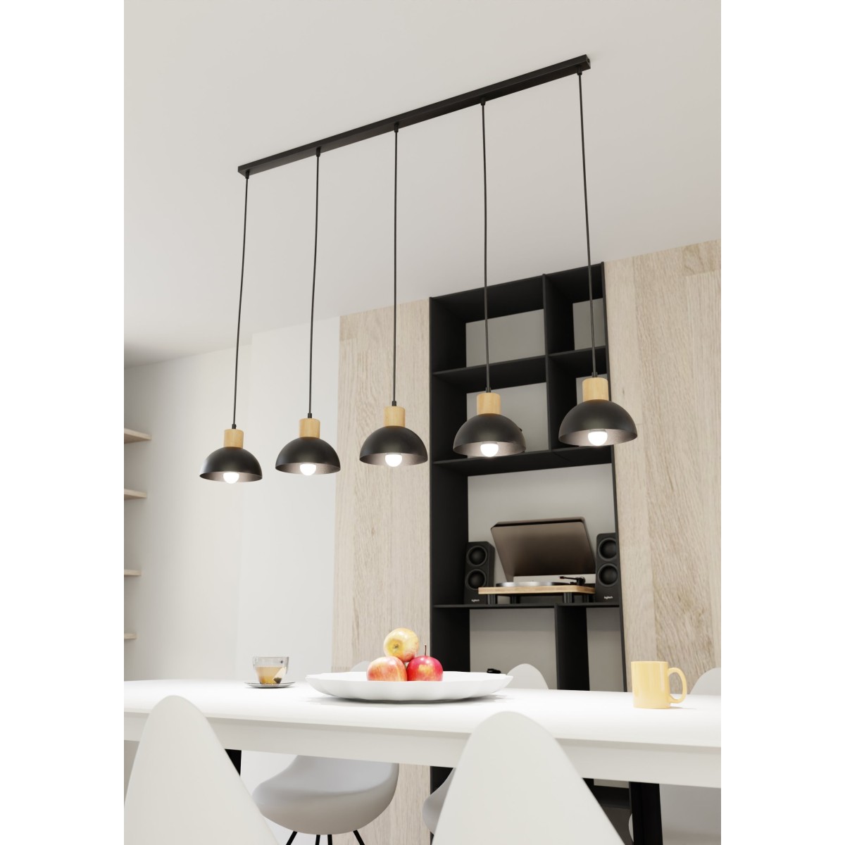 Lampa wisząca SECO 5 BLACK EMIBIG
