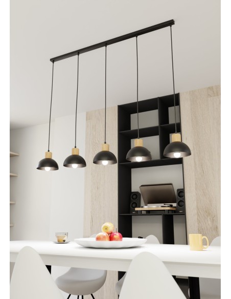Lampa wisząca SECO 5 BLACK EMIBIG