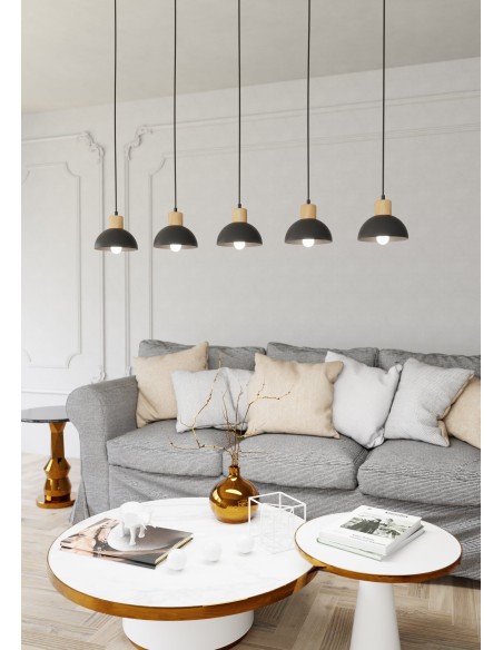 Lampa wisząca SECO 5 BLACK EMIBIG