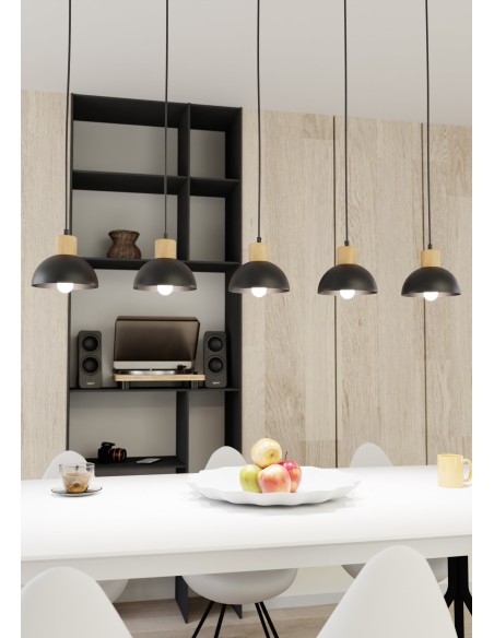 Lampa wisząca SECO 5 BLACK EMIBIG