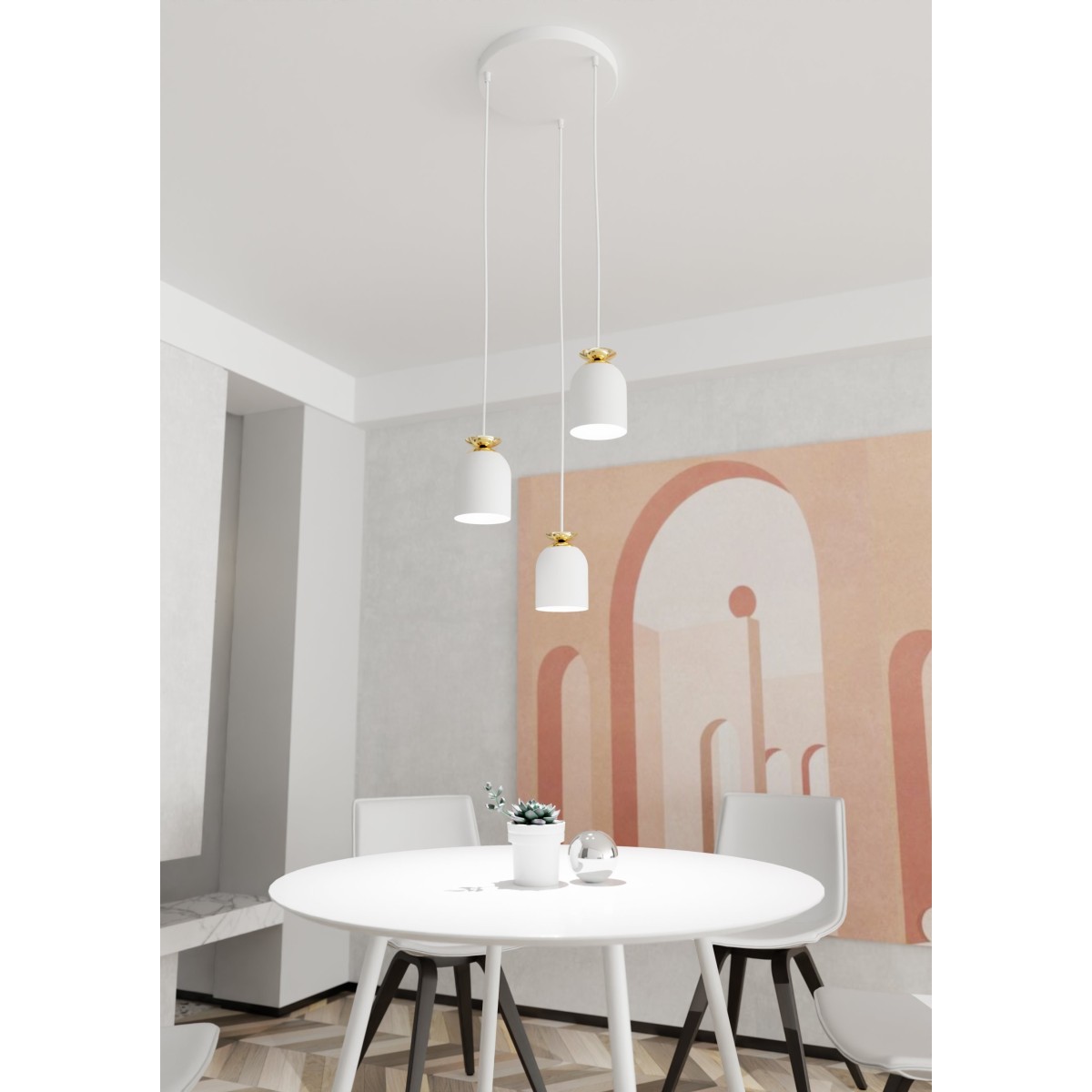Lampa wisząca TARGET 3 PREM WHITE EMIBIG