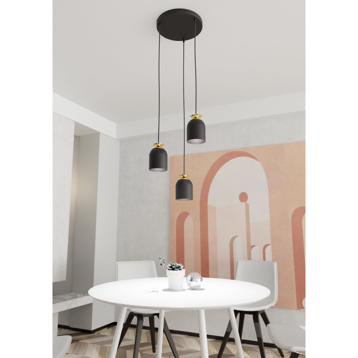 Lampa wisząca TARGET 3 PREM BLACK EMIBIG