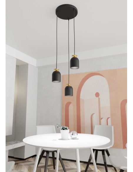 Lampa wisząca TARGET 3 PREM BLACK EMIBIG