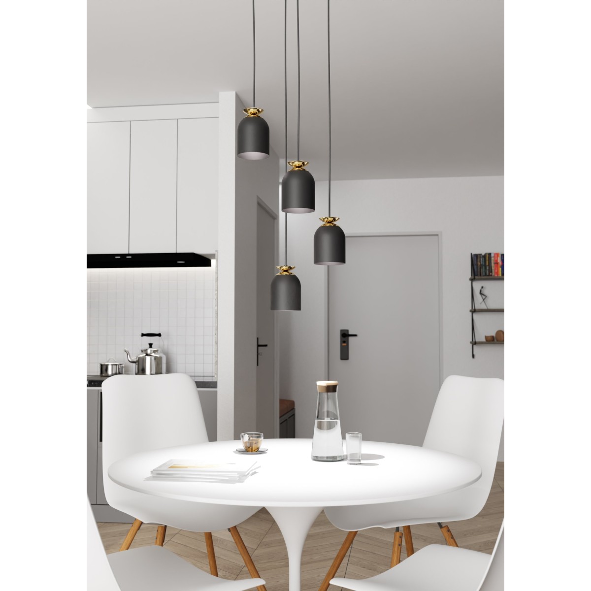 Lampa wisząca TARGET 4 PREM BLACK EMIBIG