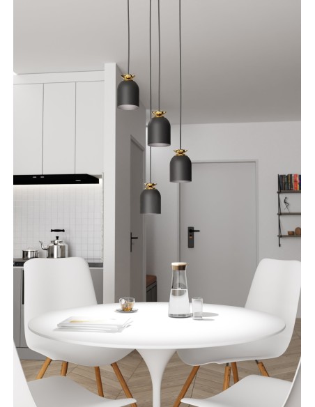 Lampa wisząca TARGET 4 PREM BLACK EMIBIG