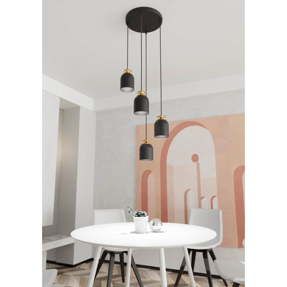 Lampa wisząca TARGET 4 PREM BLACK EMIBIG