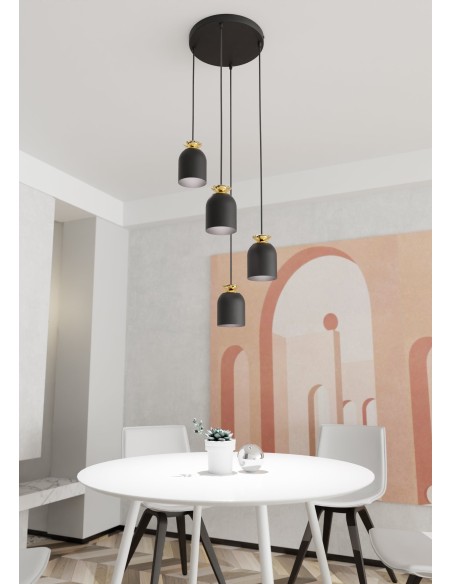 Lampa wisząca TARGET 4 PREM BLACK EMIBIG