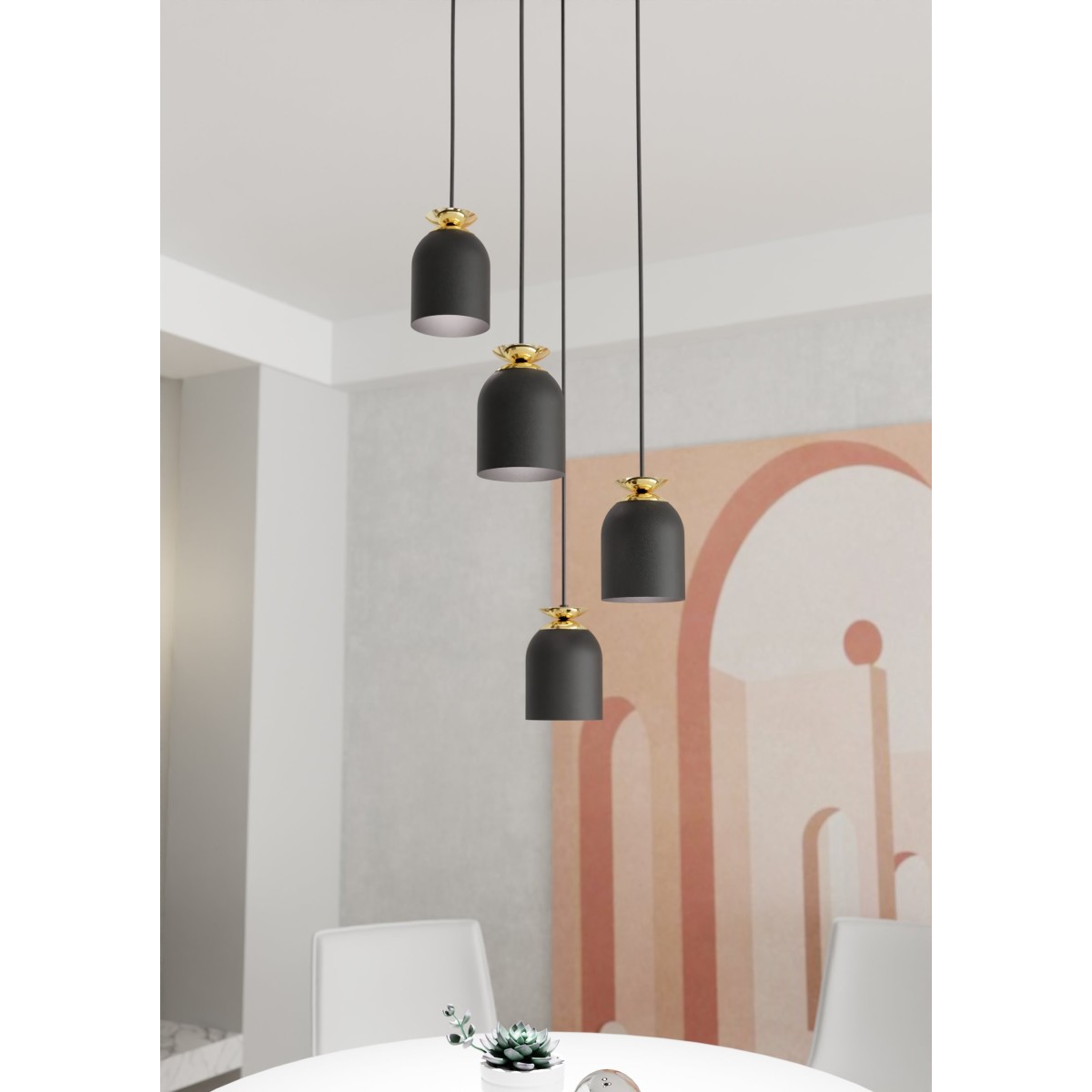 Lampa wisząca TARGET 4 PREM BLACK EMIBIG