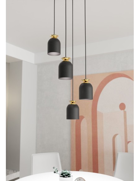 Lampa wisząca TARGET 4 PREM BLACK EMIBIG