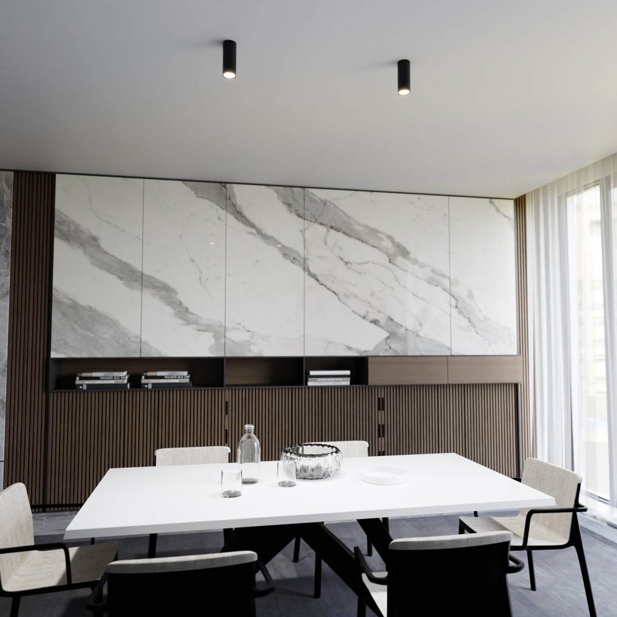 Lampa sufitowa TECNO 1S BLACK EMIBIG