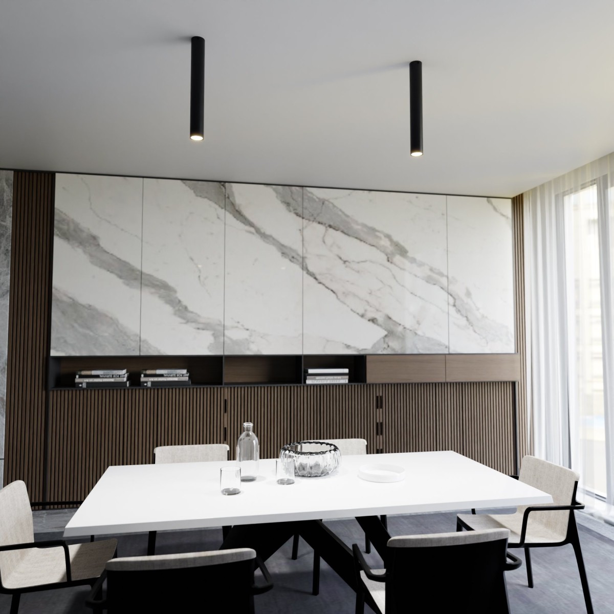 Lampa sufitowa TECNO 1L BLACK EMIBIG