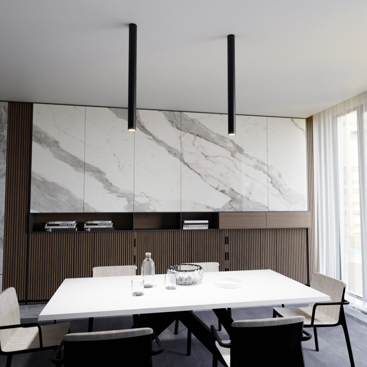 Lampa sufitowa TECNO 1XXL BLACK EMIBIG