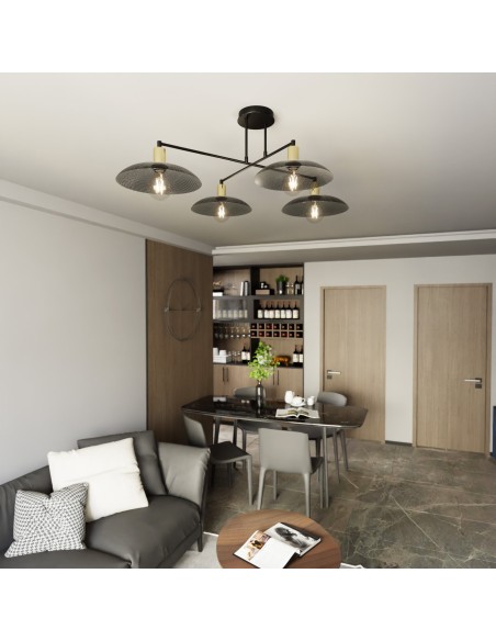 Lampa wisząca SPIRIT 4 BLACK EMIBIG